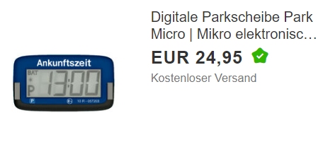 Ebay: Digitale Parkscheibe für 24,95 Euro frei Haus