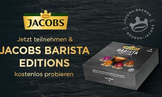 Gratis: Probe "Jacbos Barista Editions" zum Nulltarif frei Haus