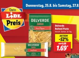 Lidl: Markennudeln zum Kilopreis von 1,69 Euro