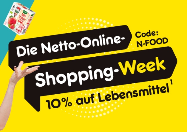 Netto Online: 10 Prozent Lebensmittel-Rabatt bis Samstag Abend