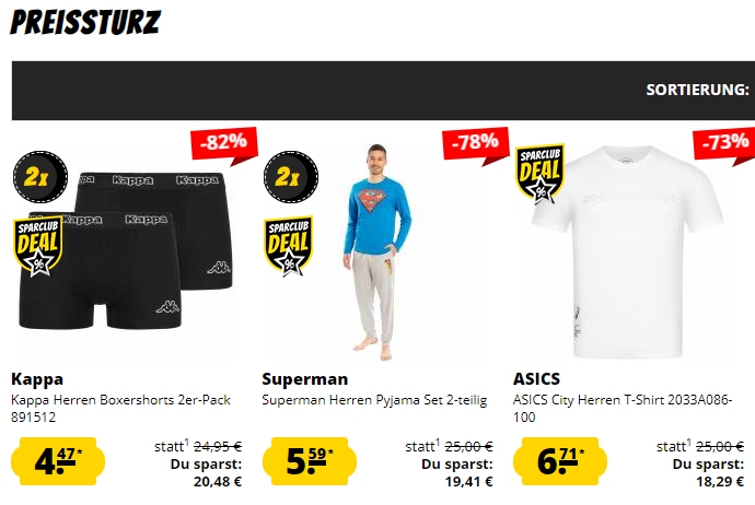 Sportspar: Sale mit Schnäppchen ab 25 Cent