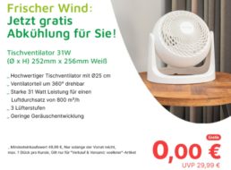 Gratis: Tischventilator bei Völkner ab 49,99 Euro Warenwert geschenkt