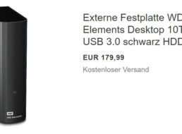 Ebay: „WD Elements Desktop“ mit zehn TByte für 179,99 Euro