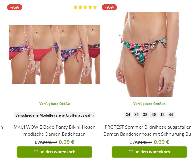 Outlet46: Damen-Bademode für je 99 Cent