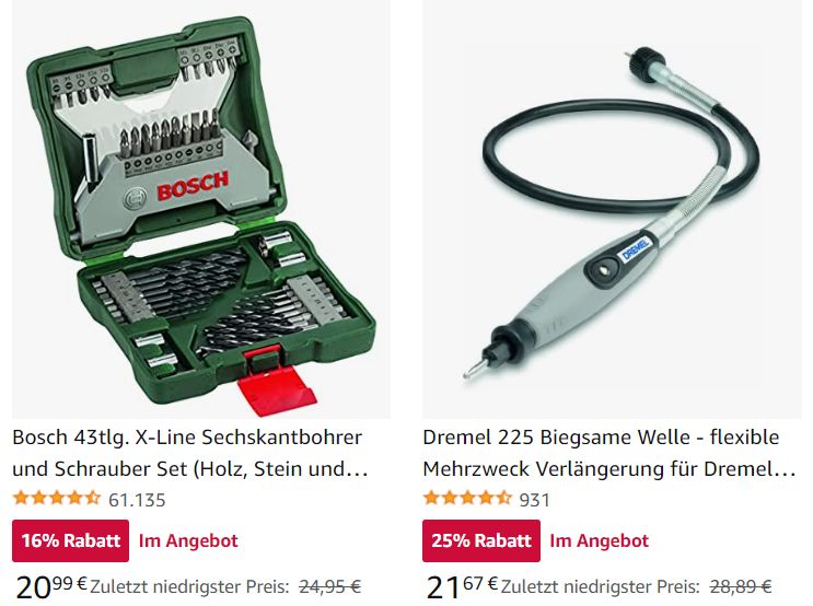 Bosch: Heimwerker- und Gartenartikel via Amazon mit Rabatt