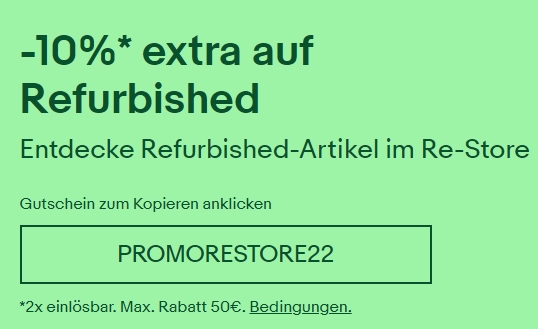 Ebay: Zehn Prozent auf B-Ware Artikel wie Mini-PCs und Smartwatches