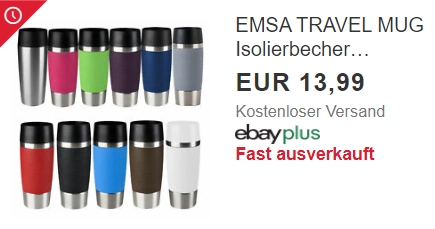 Ebay: Emsa Travel Mug für 13,99 Euro frei Haus