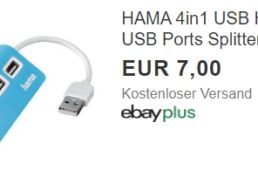 Ebay: Vierfach-USB-Hub von Hama für sieben Euro frei Haus