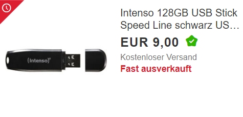 Ebay: Intenso-USB-Stick mit 128 GByte für 9 Euro frei Haus