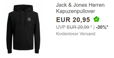 Ebay: Hoodies von "Jack & Jones" für 20,95 Euro frei Haus