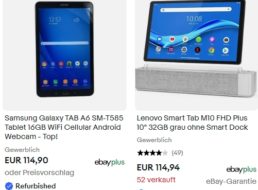 Ebay: „Lenovo Smart Tab M10 FHD Plus“ als B-Ware für 103,45 Euro frei Haus