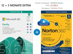 Amazon: 15 Monate „Microsoft 365 Family“ mit Norton für 51,99 Euro