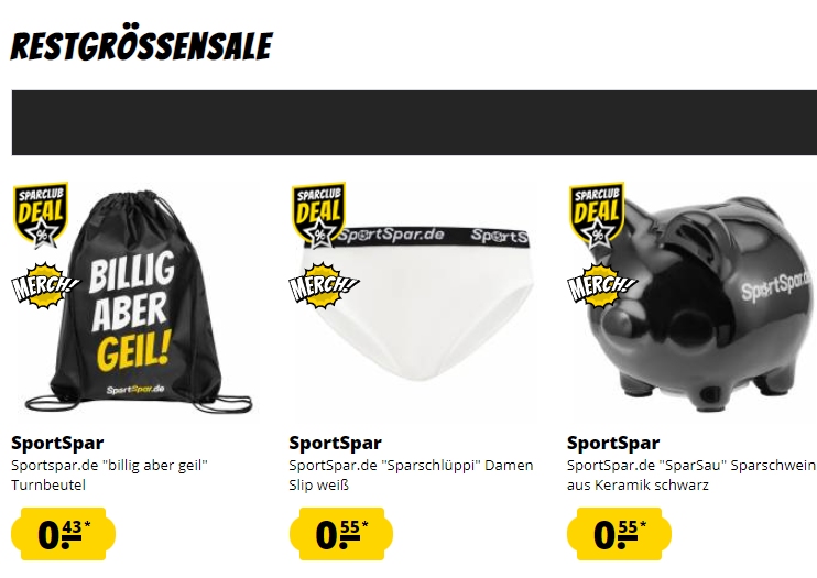 Sportspar: Restgrößen-Sale mit Schnäppchen ab 43 Cent