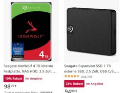 Amazon: Externe Seagate-SSD mit einem TByte für 94,99 Euro