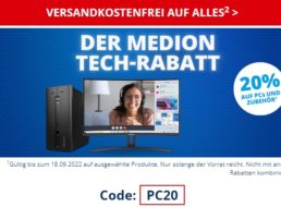 Medion: Gratis-Versand und 20 Prozent Technik-Rabatt