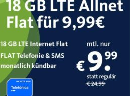 Freenet: Monatlich kündbare Allnet-Flat mit 18 GByte LTE für 9,99 Euro