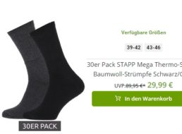 Outlet46: 30er-Pack Thermosocken für 29,99 Euro frei Haus