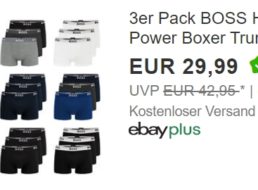 Boss: Dreierpack Boxershorts für 29,99 Euro frei Haus