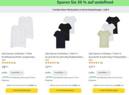 C&A: 30 Prozent Rabatt auf ausgewählte Artikel bei Amazon