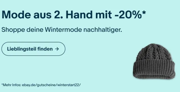 Ebay: Mode aus 2. Hand mit 20 Prozent Rabatt