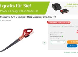 Knaller: Einhell Power Laubbläser mit Gratis-Akku für 33 Euro frei Haus