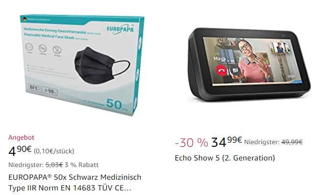 Amazon: 50er-Pack Europapa-Masken für 4,90 Euro