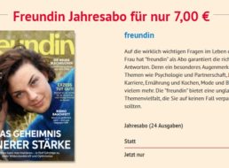 Freundin: Jahresabo für 7 Euro, Zahlung via Paypal möglich