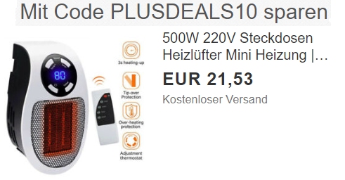 Ebay: Mini-Heizer mit 500 Watt für 19,38 Euro frei Haus