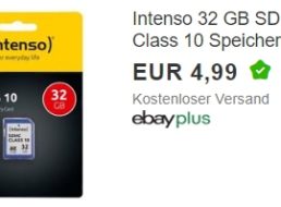 Ebay: Intenso SDHC mit 32 GByte für 4,99 Euro frei Haus