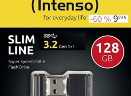 Intenso: Slim Line USB-Stick mit 128 GByte für 9,99 Euro