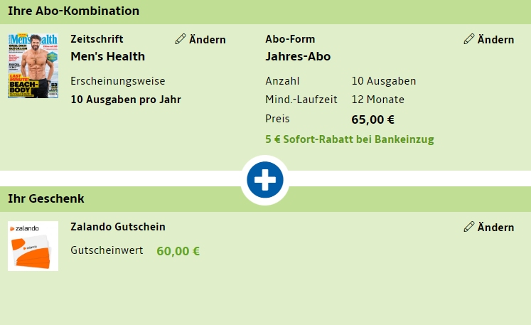 Men's Health: Jahresabo für 60 Euro mit Gutschein über 60 Euro