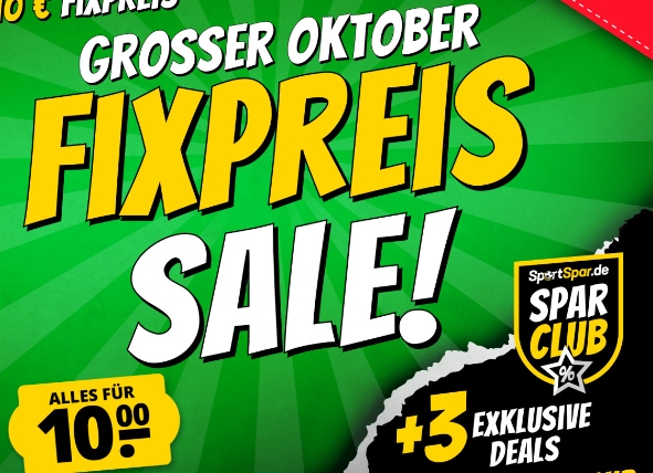 Sportspar: Fixpreis-Sale mit Artikeln für je 10 Euro