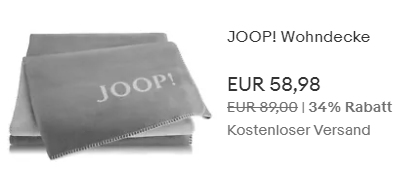 Joop: Wohndecke bei Ebay zum Bestpreis von 53,08 Euro