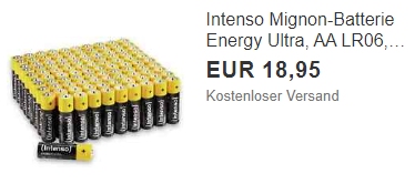 Ebay: 100er-Pack AA-Batterien für 18,95 Euro