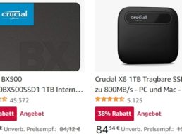 Crucial: Sale bei Amazon mit Speichern ab 68,90 Euro