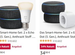 Amazon: Bundle aus Doppelpack Echo Dot und Philips Hue für 34,98 Euro