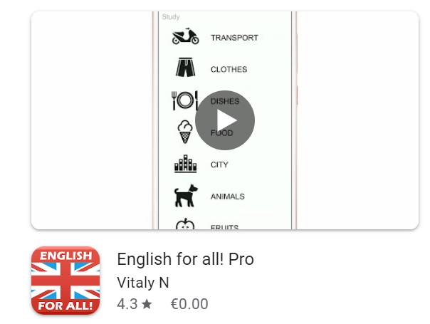 Gratis: App "English for all! Pro" zum Nulltarif