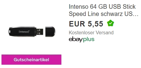 Ebay: "Intenso Speed Line" mit 64 GByte für 5,55 Euro