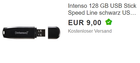 Ebay: Intenso USB-Stick mit 128 GByte für 9 Euro frei Haus