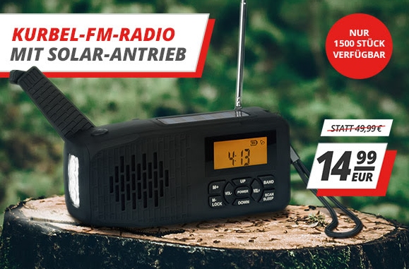 Druckerzubehoer: Kurbelradio mit Powerbankfunktion für 14,99 Euro