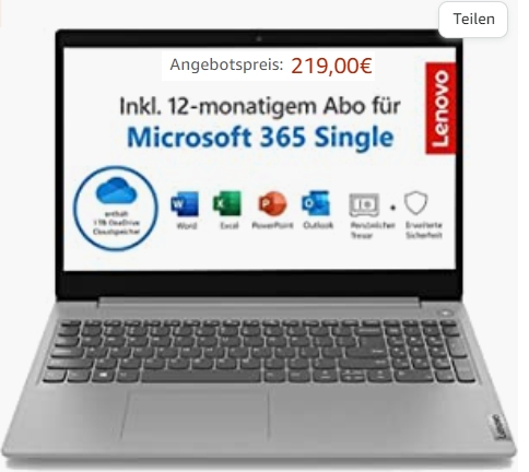 Amazon: "Lenovo IdeaPad 3i" für 219 Euro frei Haus