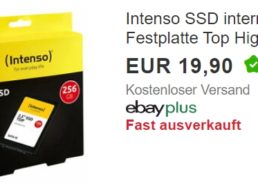 Ebay: Interne Intenso-SSD mit 256 GByte für 19,90 Euro