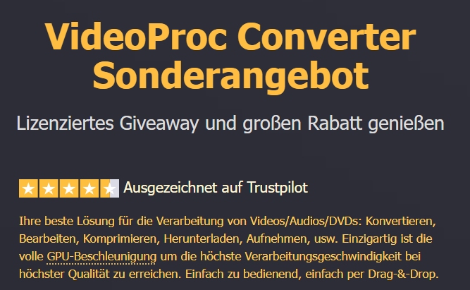 Exklusiv: "VideoProc Converter" komplett gratis