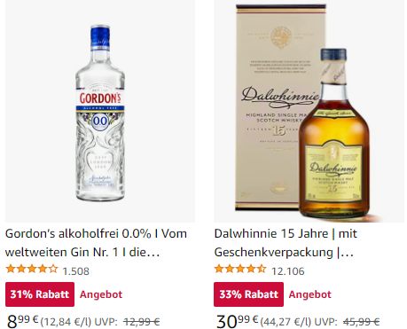 Amazon: Alkoholische Getränke mit Rabatt