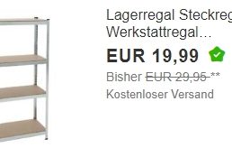 Ebay: Schwerlastregal für 19,99 Euro frei Haus