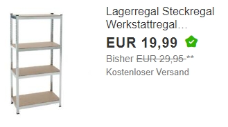 Ebay: Schwerlastregal für 19,99 Euro frei Haus