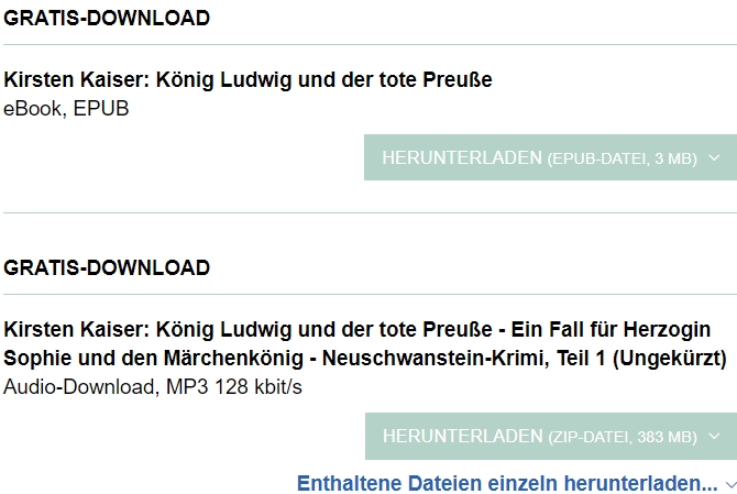 Gratis: Hörbuch "König Ludwig und der tote Preuße" zum Download