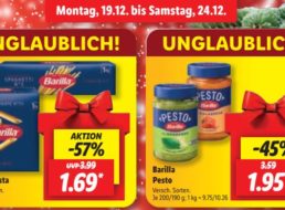 Lidl: Barilla-Nudeln zum Kilopreis von 1,69 Euro