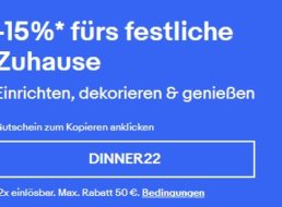 Ebay: Weihnachtsdeko mit 15 Prozent Extra-Rabatt