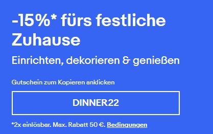 Ebay: Weihnachtsdeko mit 15 Prozent Extra-Rabatt